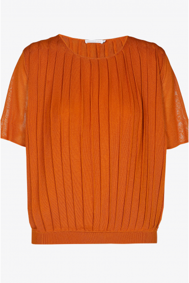 Jumper with transparent sleeves