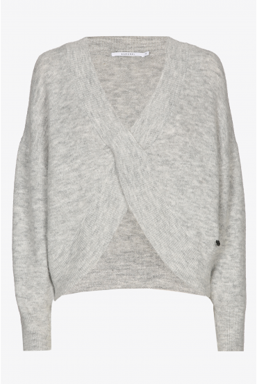 Twisted pullover with V-neck