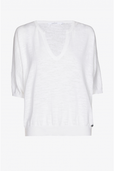 Petit pull en coton et en lin