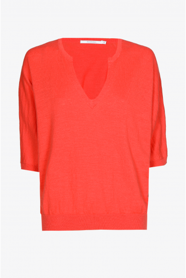 Petit pull en coton et en lin