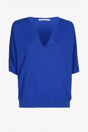 Petit pull en coton et en lin