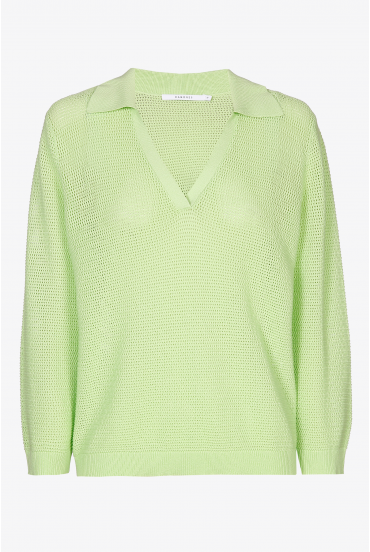Crochet jumper with V-neck