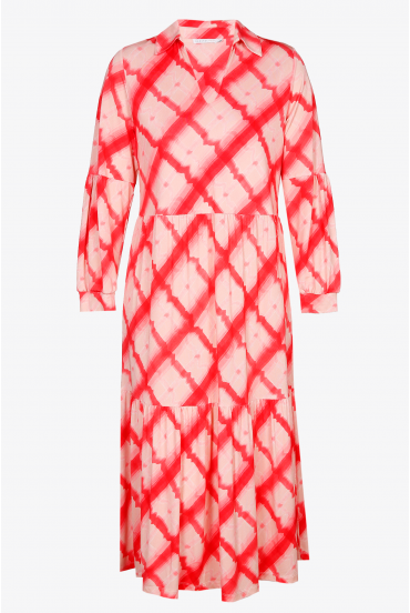 Maxi dress with flounce