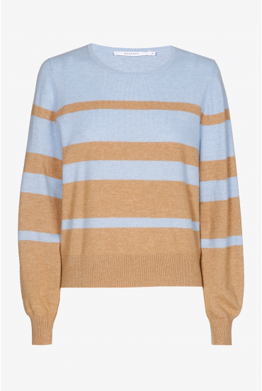Pull rayé en mélange de cachemire