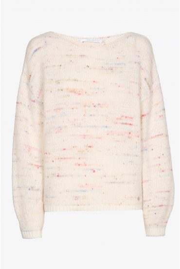 Pull multicolore en laine d’alpaga