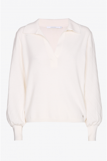 Pullover with polo collar