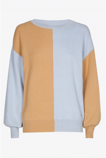 Zweifarbiger Pullover aus Kaschmir