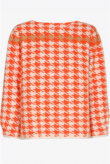 Pullover mit Hahnentrittmuster