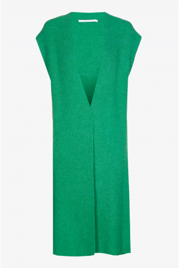 Sleeveless cardigan in a wool blend