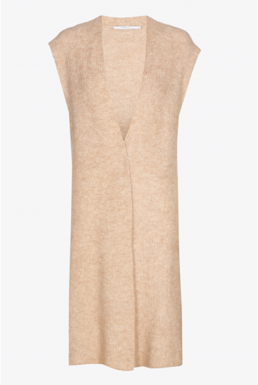 Veste sans manche en mélange de laines