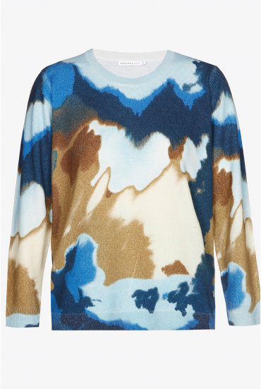 Woollen pullover with print