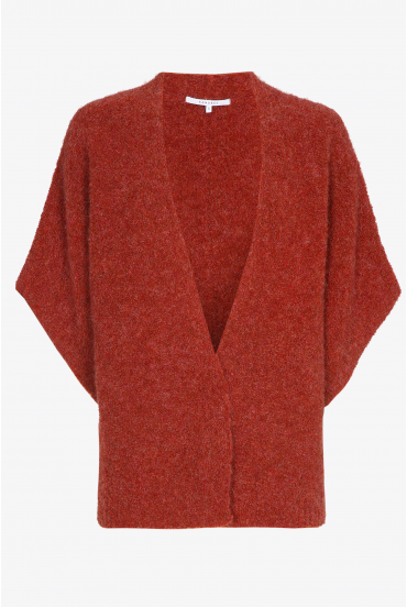 Gilet en bouclé à manches courtes