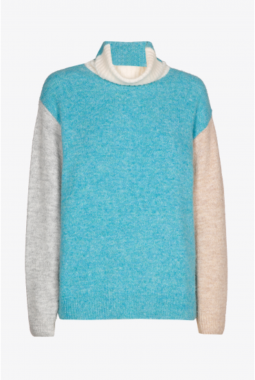 Multicoloured jumper with collar