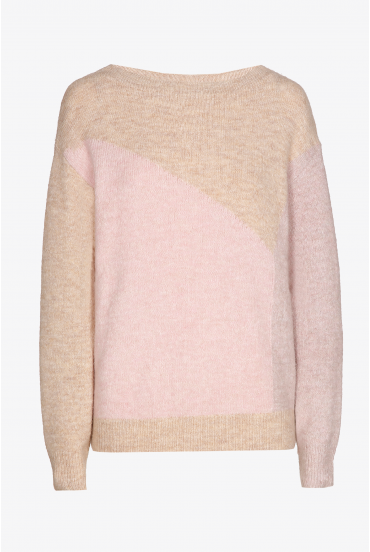 Pull multicolore à encolure ronde