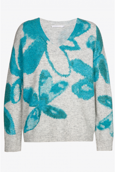 Alpaca wool pullover with print