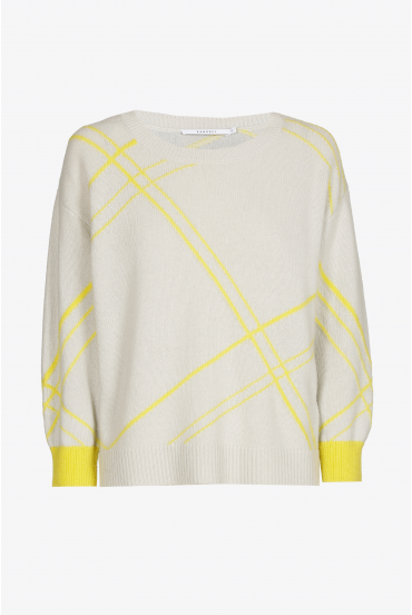 Geruite pull van zomerse wolmix