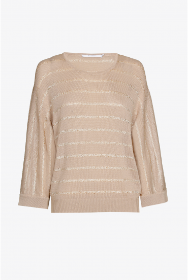 Gestreepte pull van fijne viscose