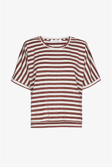 T-shirt met lurex strepen
