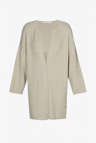 Gilet long à motif damier