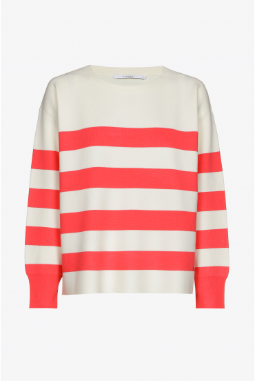 Striped jumper made from Milano fabric