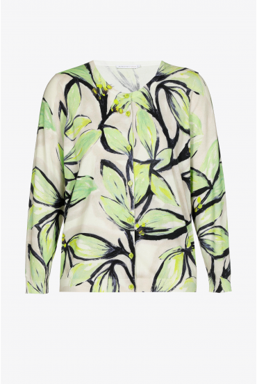 Katoenen gilet met bloemenprint