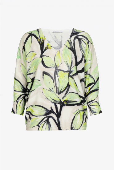 Pull en coton à motif floral