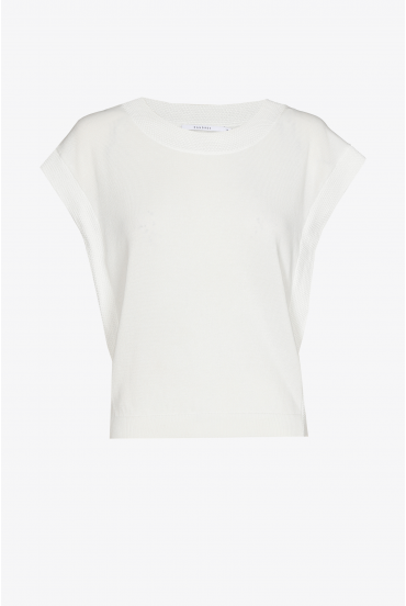 Pull sans manches avec bord fantaisie