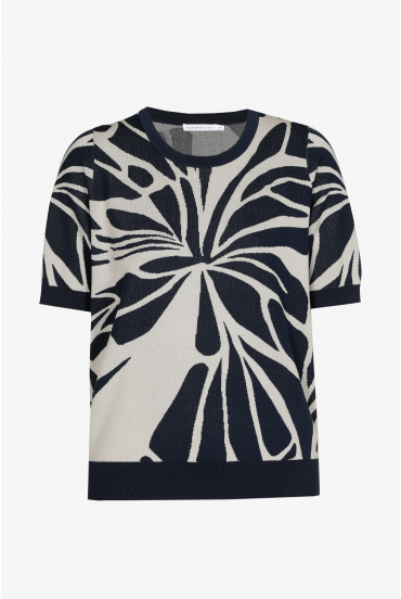 Pull en jacquard à encolure ronde
