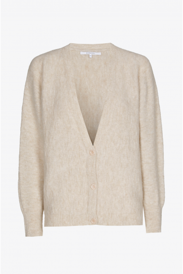 Short alpaca wool cardigan 