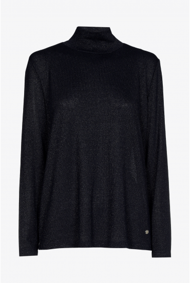 Lurex t-shirt met col 