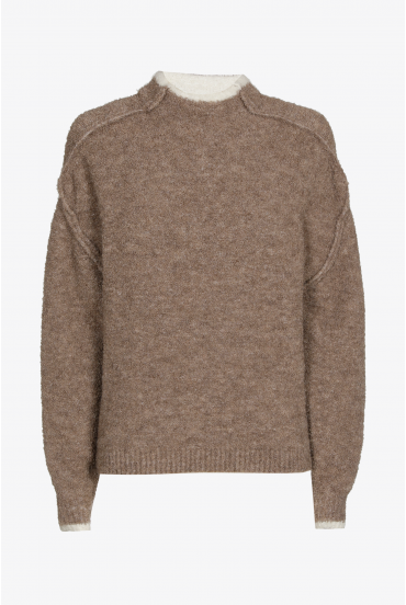 Warm pullover with visible seams
