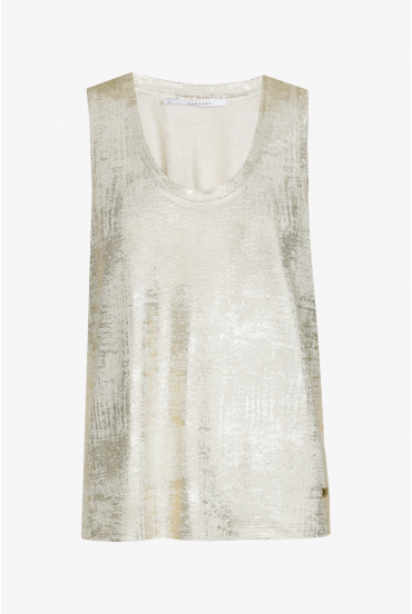 Mouwloze coated top