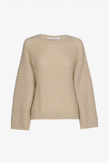 Knitted pullover with round neck 