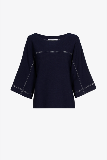 Sweater mit U-Boot-Ausschnitt