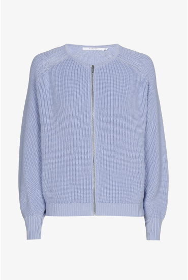 Katoenen cardigan in parelsteek