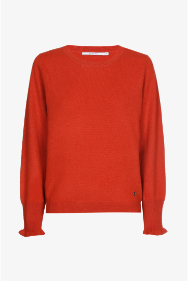 Cashmere trui met parelsteek