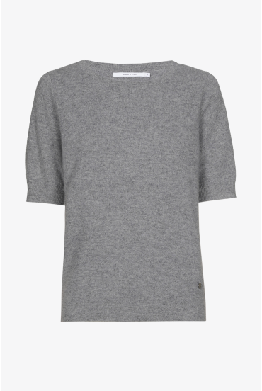 Cashmere trui met korte mouwen