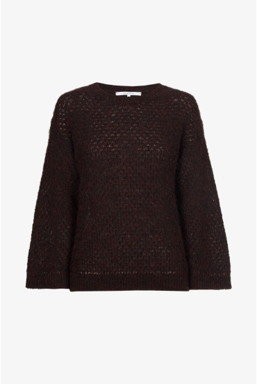 Jumper with openwork embroidery