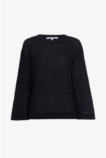 Jumper with openwork embroidery