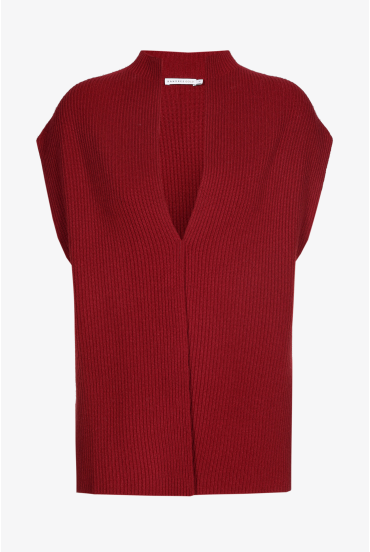 Mouwloos gilet van merinowol