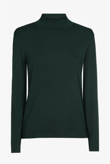 Gerippter Feinstrick-Rollkragenpullover