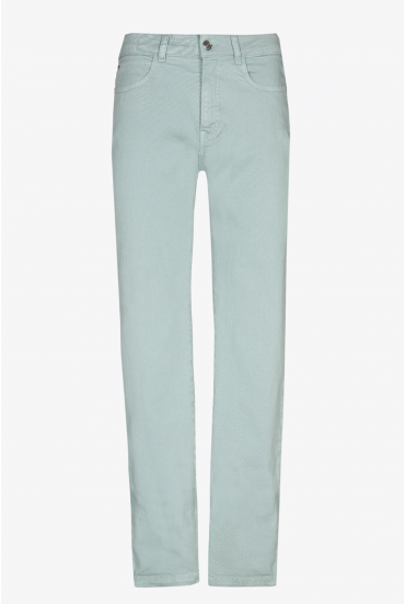 Mint green jeans with slim fit