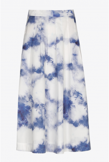 Blue maxi skirt with print