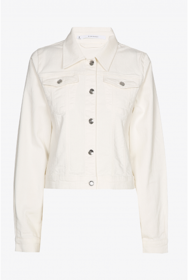 White denim jacket with long sleeves