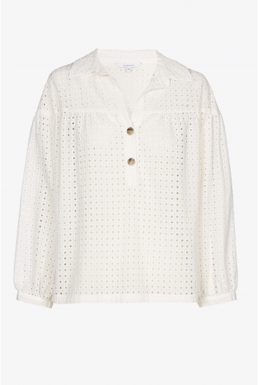 Witte blouse van broderie anglaise