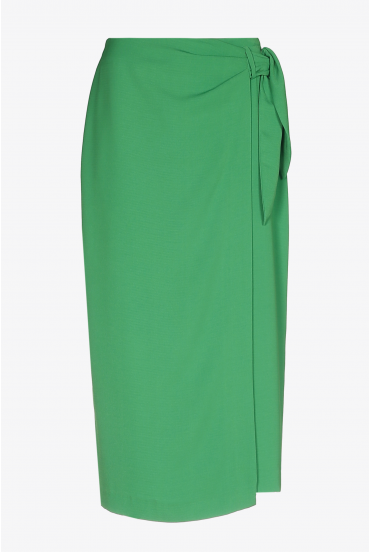 Groene lange rok met drapage
