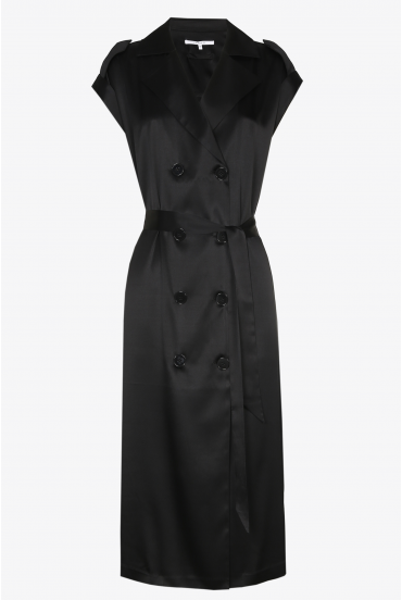 Double-breasted silk dress
