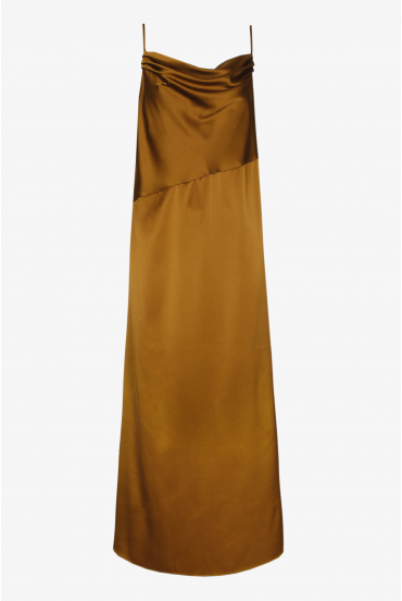 Robe en soie de couleur bronze