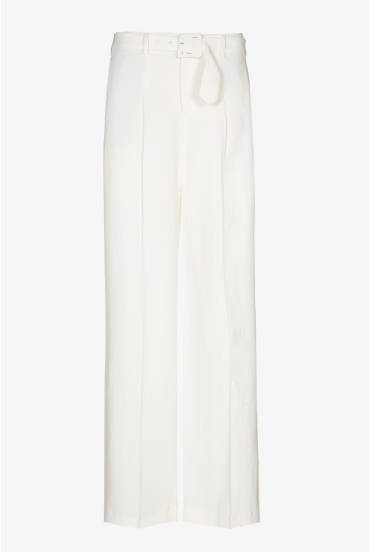 White trousers with wide legs