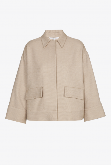 Short beige linen jacket